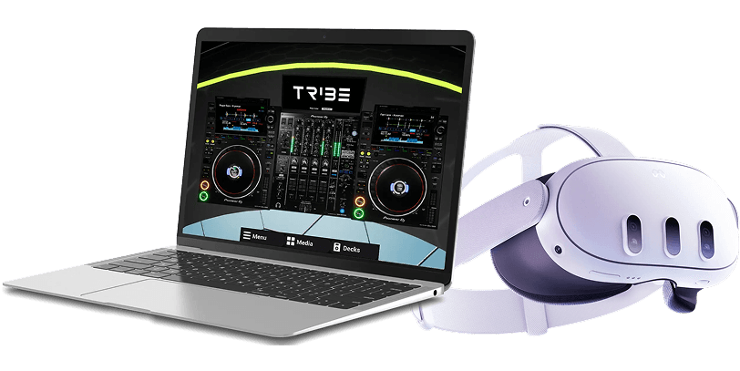 Tribe XR running on a laptop and on a Meta Quest