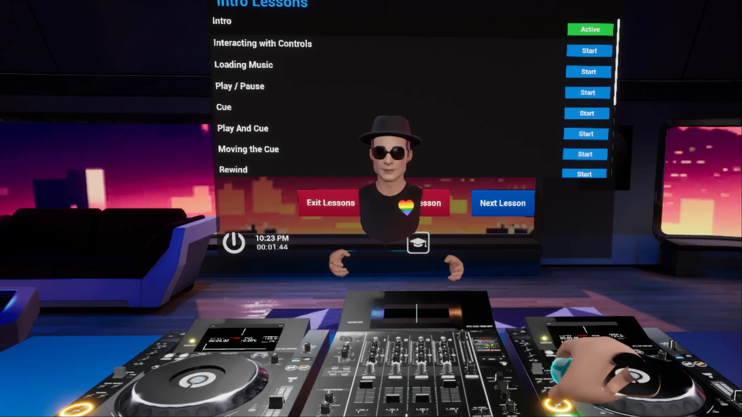 VR DJ in lesson